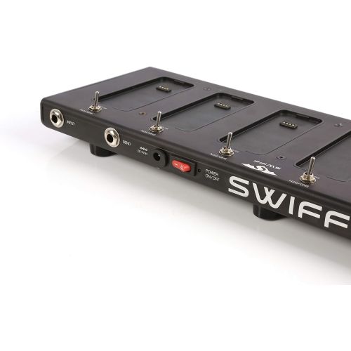  S SWIFF SWIFF Rock Style Cable Free Guitar Multi Effects Pedal Board Outdoor Music Guitar Pedalboard with 6pcs Digital Pedals - Compressor Distortion Overdrive Chorus Delay Reverb etc.