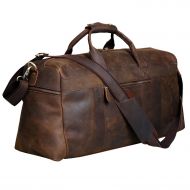 S-ZONE Vintage Crazy Horse Leather Mens Travel Duffle luggage Bag
