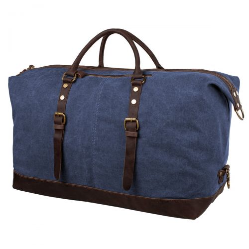  S-ZONE Oversized Canvas Genuine Leather Trim Travel Tote Duffel Shoulder Weekend Bag Weekender Overnight Carryon Handbag