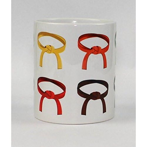  S.B.J - Sportland hochwertige Premium Keramik Tasse mit Kampfsport Guerteln Judo Karate Taekwondo Aikido