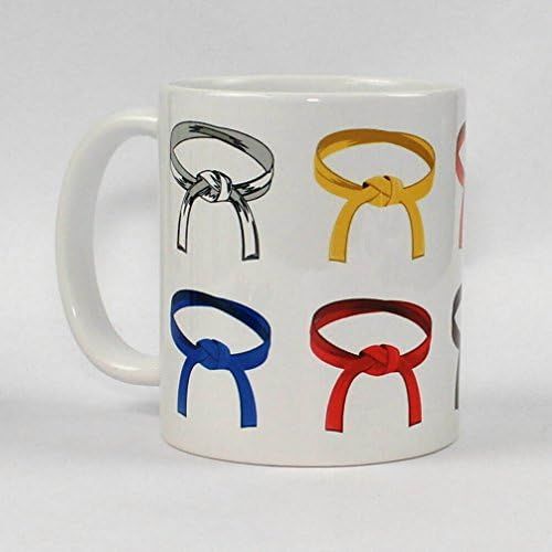  S.B.J - Sportland hochwertige Premium Keramik Tasse mit Kampfsport Guerteln Judo Karate Taekwondo Aikido