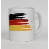 S.B.J - Sportland hochwertige Premium Keramik Deutschland Tasse mit Flagge schwarz/rot/gelb | Kaffeebecher | Mug Germany