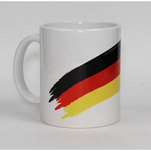  S.B.J - Sportland hochwertige Premium Keramik Deutschland Tasse mit Flagge schwarz/rot/gelb | Kaffeebecher | Mug Germany