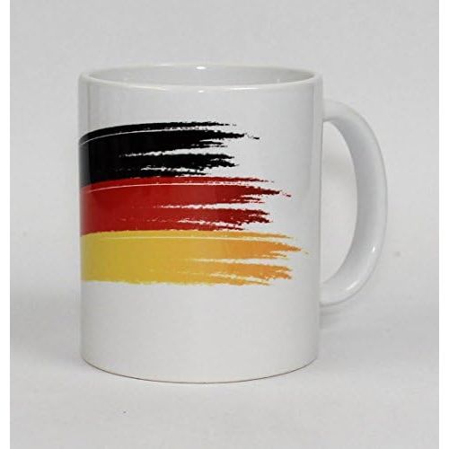  S.B.J - Sportland hochwertige Premium Keramik Deutschland Tasse mit Flagge schwarz/rot/gelb | Kaffeebecher | Mug Germany