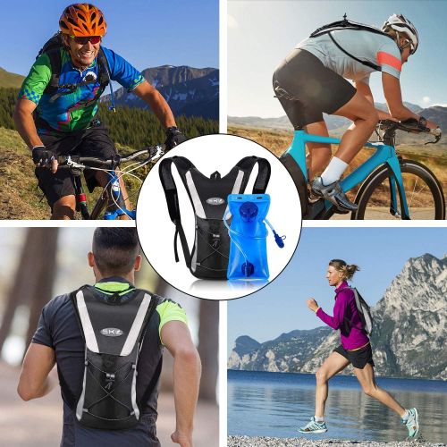  [아마존베스트]S.K.L Hydration Pack - Hydration Backpack with 2 Liter Water Bladder - Lightweight Water Backpack for Running Hiking Cycling Biking Climbing Camping