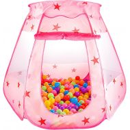 [아마존베스트]S.K.L Kids Princess Play Tent Foldable Popup Balls House for Children Indoor and Outdoor(balls not included), 47 L x 35 H, Pink