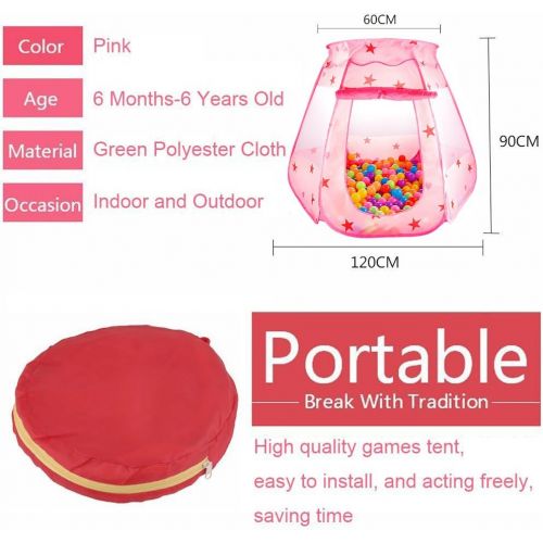  [아마존베스트]S.K.L Kids Princess Play Tent Foldable Popup Balls House for Children Indoor and Outdoor(balls not included), 47 L x 35 H, Pink