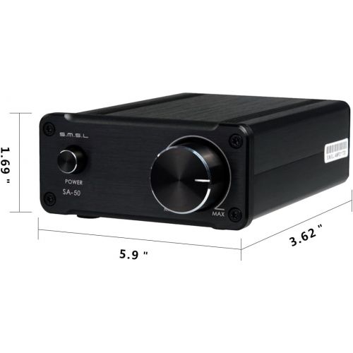  [아마존베스트]SMSL SA50 50Wx2 TDA7492 Class D Amplifier + Power Adapter (Black)