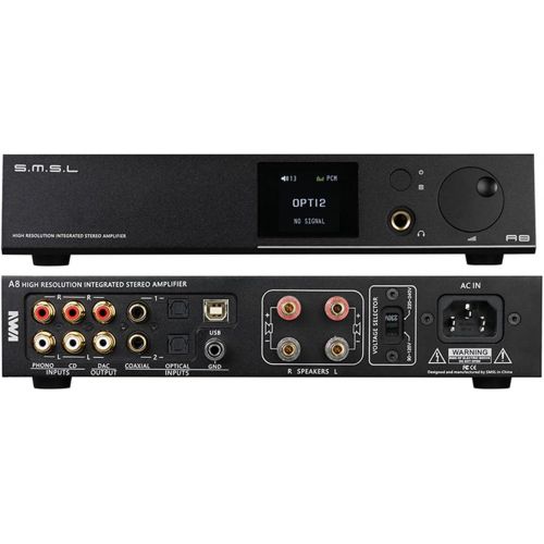  S.M.S.L SMSL A8 HIFI Audio Digital Power Amplifier DAC and Headphone Amplifier Uses Latest XMOS Solution and ICEpower 125Wx2 Module and AK4490 DAC,Supports PCM 768khz DSD512