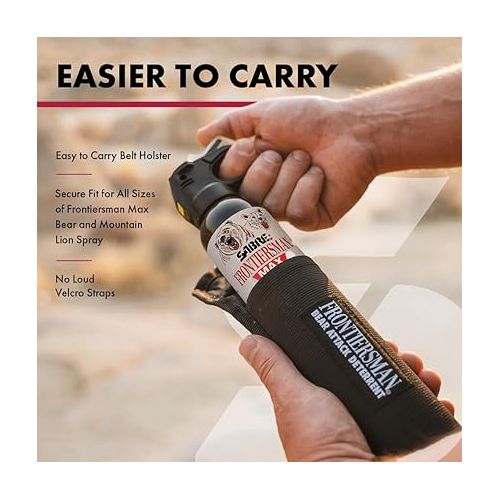  SABRE Frontiersman MAX 9.2 fl oz. Bear & Mountain Lion Attack Deterrent, Up to 40 ft Range, Contains 2% Major Capsaicinoids, Safer for You, Animals & The Environment, Glow-in-The-Dark Safety