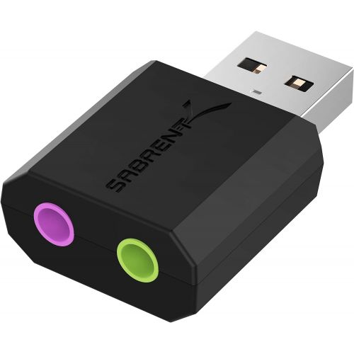  Sabrent USB External Stereo Sound Adapter for Windows and Mac. Plug and Play No Drivers Needed. (AU-MMSA)