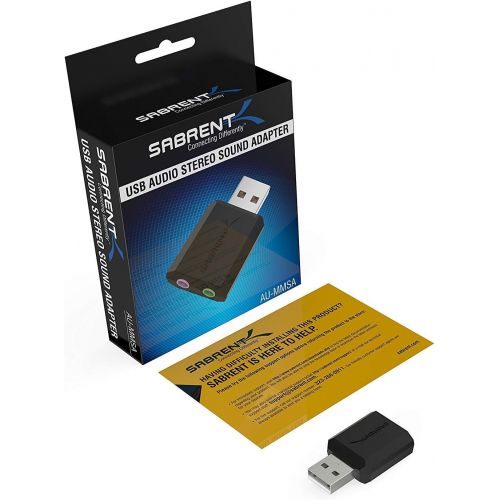 Sabrent USB External Stereo Sound Adapter for Windows and Mac. Plug and Play No Drivers Needed. (AU-MMSA)