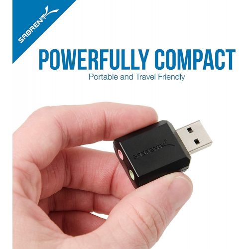  Sabrent USB External Stereo Sound Adapter for Windows and Mac. Plug and Play No Drivers Needed. (AU-MMSA)