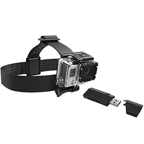  Sabrent GoPro Head Strap Camera Mount + SuperSpeed 2-Slot USB 3.0 Flash Memory Card Reader