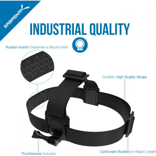  Sabrent Action Cam Head Strap Camera Mount [Compatible with Action Cameras] (GP-HDST)
