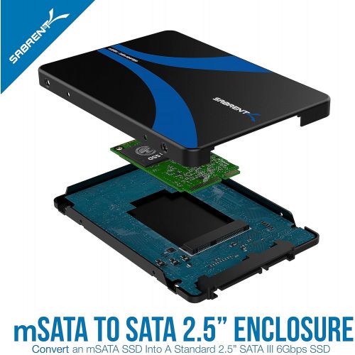  Sabrent mSATA to 2.5-Inch SATA III Aluminum Enclosure Adapter + 2.5-Inch SATA to USB 3.0 Tool-Free External Hard Drive Enclosure