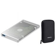 Sabrent Ultra Slim USB 3.0 to 2.5-Inch SATA External Aluminum Hard Drive Enclosure + EVA Shockproof Hard Carrying Case Pouch for External 2.5 Hard Drive