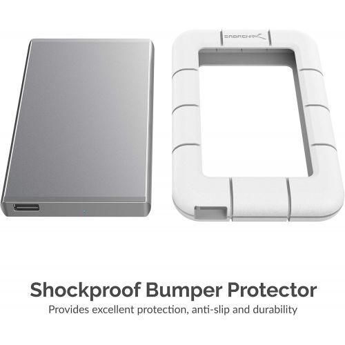  Sabrent USB 3.0 to SSD / 2.5-Inch SATA External Shockproof Aluminum Hard Drive Enclosure [Support UASP SATA III] White/Silver (EC-UM3W)