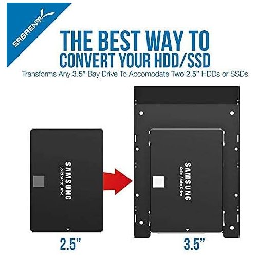  Sabrent 2.5 Inch to 3.5 Inch Internal Hard Disk Drive Mounting Bracket Kit + USB 3.0 to SSD / 2.5-Inch SATA I/II/IIIHard Drive Adapter