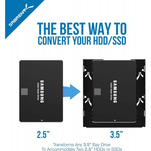  Sabrent 2.5 Inch to 3.5 Inch Internal Hard Disk Drive Mounting Bracket Kit (BK-HDDH)