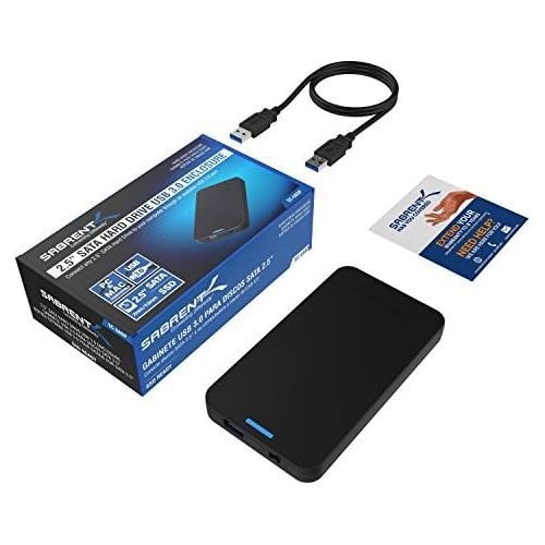  SABRENT 2.5-Inch SATA to USB 3.0 Tool-Free External Hard Drive Enclosure [Optimized for SSD, Support UASP SATA III] Black (EC-UASP)