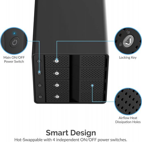  Sabrent USB 3.2 4-Bay 3.5 SATA Hard Drive Tray-Less Docking Station (DS-SC4B)