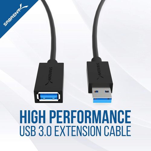  SABRENT 2.5-Inch SATA to USB 3.0 Tool-Free External Hard Drive Enclosure + 22AWG 3 Feet USB 3.0 Extension Cable
