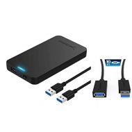 SABRENT 2.5-Inch SATA to USB 3.0 Tool-Free External Hard Drive Enclosure + 22AWG 10 Feet USB 3.0 Extension Cable