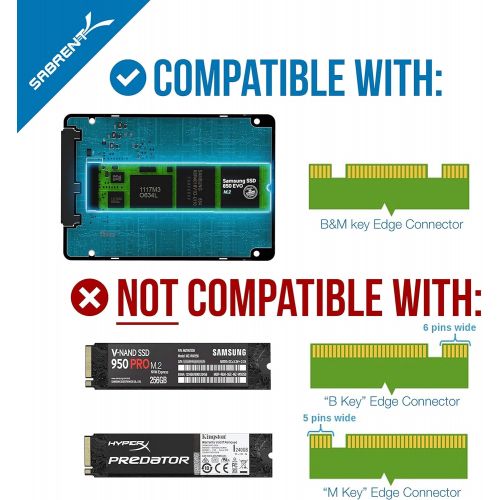  Sabrent M.2 SSD to 2.5-Inch SATA III Aluminum Enclosure Adapter + USB 3.0 to SSD / 2.5-Inch SATA I/II/III Hard Drive Adapter