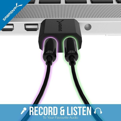  [아마존베스트]Sabrent USB External Stereo Sound Adapter for Windows and Mac. Plug and Play No Drivers Needed. (AU-MMSA)