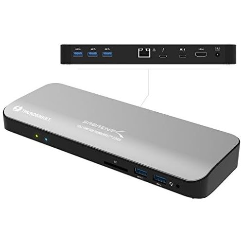  Sabrent Thunderbolt 3 Docking Station with Power Delivery up to 60W Charging for WindowsMacOS Devices - Dual-4K Display (DS-TH3C)