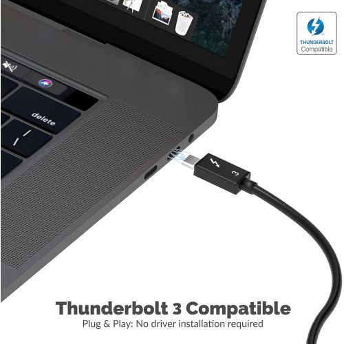  Sabrent Thunderbolt 3 Docking Station with Power Delivery up to 60W Charging for WindowsMacOS Devices - Dual-4K Display (DS-TH3C)