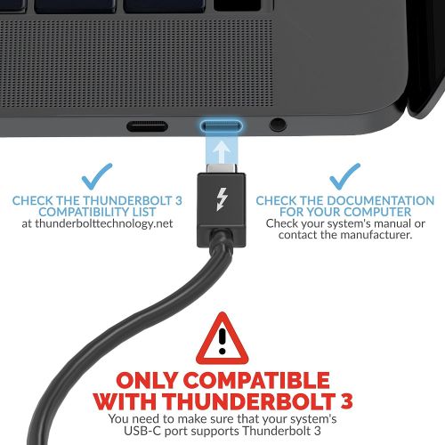  Sabrent Thunderbolt 3 Docking Station with Power Delivery up to 60W Charging for WindowsMacOS Devices - Dual-4K Display (DS-TH3C)