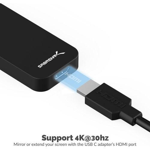  Sabrent USB Type-C Dual HDMI Adapter [Supports Up to Two 4K 30Hz Monitors, Compatible with Windows Systems Only] (DA-UCDH)