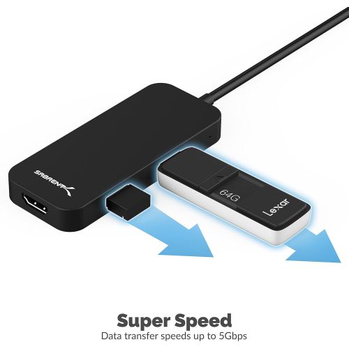  Sabrent USB Type-C Dual HDMI Adapter [Supports Up to Two 4K 30Hz Monitors, Compatible with Windows Systems Only] (DA-UCDH)