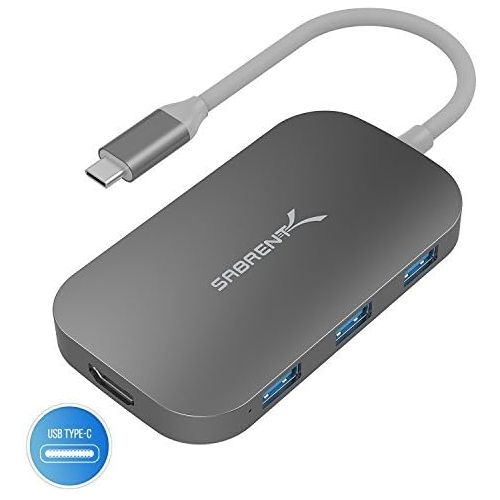  Sabrent 8-in-1 USB Type-C Hub with HDMI(4K) Output, 3 USB 3.0 Ports, 1 USB 2.0 Port, SDMicroSD Multi-Card Reader [4K and Power Delivery Support] (DS-UHCR)