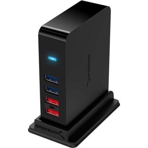  Sabrent 7 Port USB 3.0 HUB + 2 Charging Ports with 12V4A Power Adapter [Black] (HB-U930)