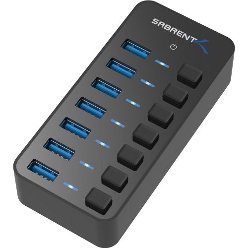  Sabrent 4-Port USB 3.0 Hub with Individual LED Power Switches (HB-UM43)