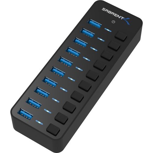  Sabrent 4-Port USB 3.0 Hub with Individual LED Power Switches (HB-UM43)