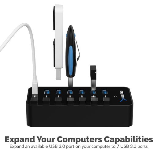  Sabrent 4-Port USB 3.0 Hub with Individual LED Power Switches (HB-UM43)