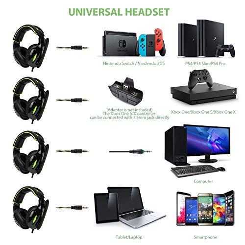  [아마존 핫딜] [아마존핫딜]SADES SUPSOO G813 PS4 Gaming Headset for Xbox One Over Ear Headphones with Mic LED Lights Noise-canceling Microphone for Xbox One, Xbox One S,PS4, PS4 PRO, Laptop Mac Tablet