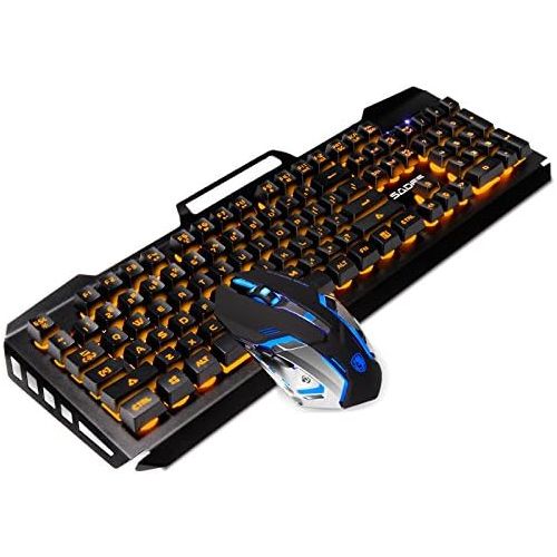  [아마존핫딜][아마존 핫딜] SADES Gaming Keyboard and Mouse Combo,Wired Keyboard with,Orange Lights and Mouse with 4 Adjustable DPI for Gaming,for PC/laptop/win7/win8/win10 ?-