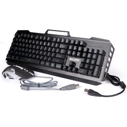  [아마존핫딜][아마존 핫딜] SADES Gaming Keyboard and Mouse Combo,Wired Keyboard with,Orange Lights and Mouse with 4 Adjustable DPI for Gaming,for PC/laptop/win7/win8/win10 ?-
