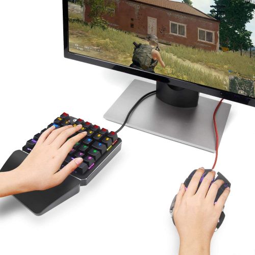  [아마존 핫딜] (Black Switch)One-Handed RGB Mechanical Gaming Keyboard SADES Half Keyboard Gaming Keypad Small Gaming Keyboard for PUBG/Fps Games/LOL/APEX/CSGO/Rainbow Six