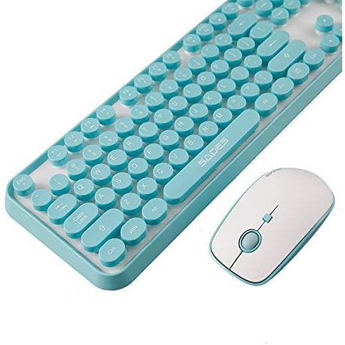  [아마존 핫딜] SADES V2020 Wireless Keyboard and Mouse Combo,Keyboard with Round keycaps, 2.4GHz Dropout-Free Connection, Long Battery Life for PC/Laptop ¡­