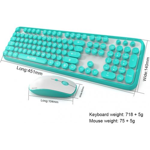  [아마존 핫딜] SADES V2020 Wireless Keyboard and Mouse Combo,Keyboard with Round keycaps, 2.4GHz Dropout-Free Connection, Long Battery Life for PC/Laptop ¡­