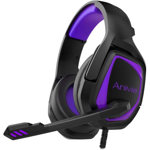  SADES Stereo Gaming Headset for Xbox One PS4 PC - Anivia MH602 Surround Sound Over-Ear Headphones Anti-Noise Mic,Volume Control Laptop, Mac,Smartphone, iPad - Black Purple