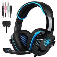 SADES SA708GT Stereo Gaming Headset, 3.5mm lnterface with Microphone, Suitable for PS4/PC/Xbox one (Black/Blue)