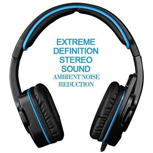  SADES SA708GT Stereo Gaming Headset, 3.5mm lnterface with Microphone, Suitable for PS4/PC/Xbox one (Black/Blue)