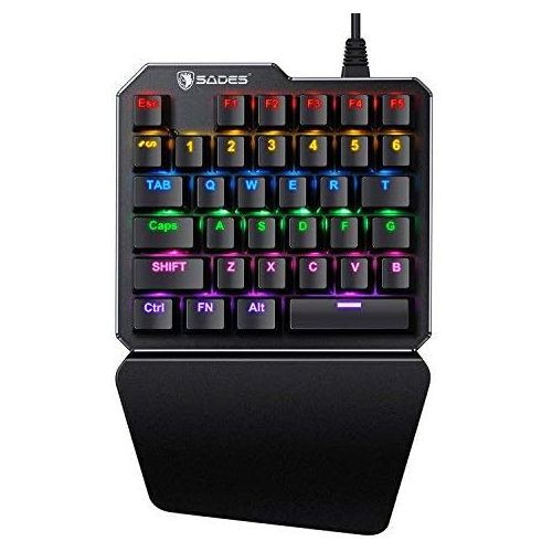  [아마존베스트](Black Switch) One-Handed RGB Mechanical Gaming Keyboard SADES Half Keyboard Gaming Keypad Small Gaming Keyboard for PUBG/Fps Games/LOL/APEX/CSGO/Rainbow Six